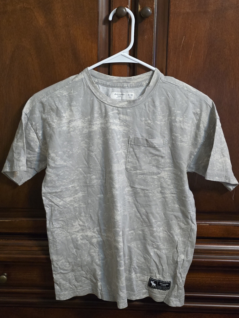 abercrombie kids Light Gray Short-Sleeve Pocket Tee
